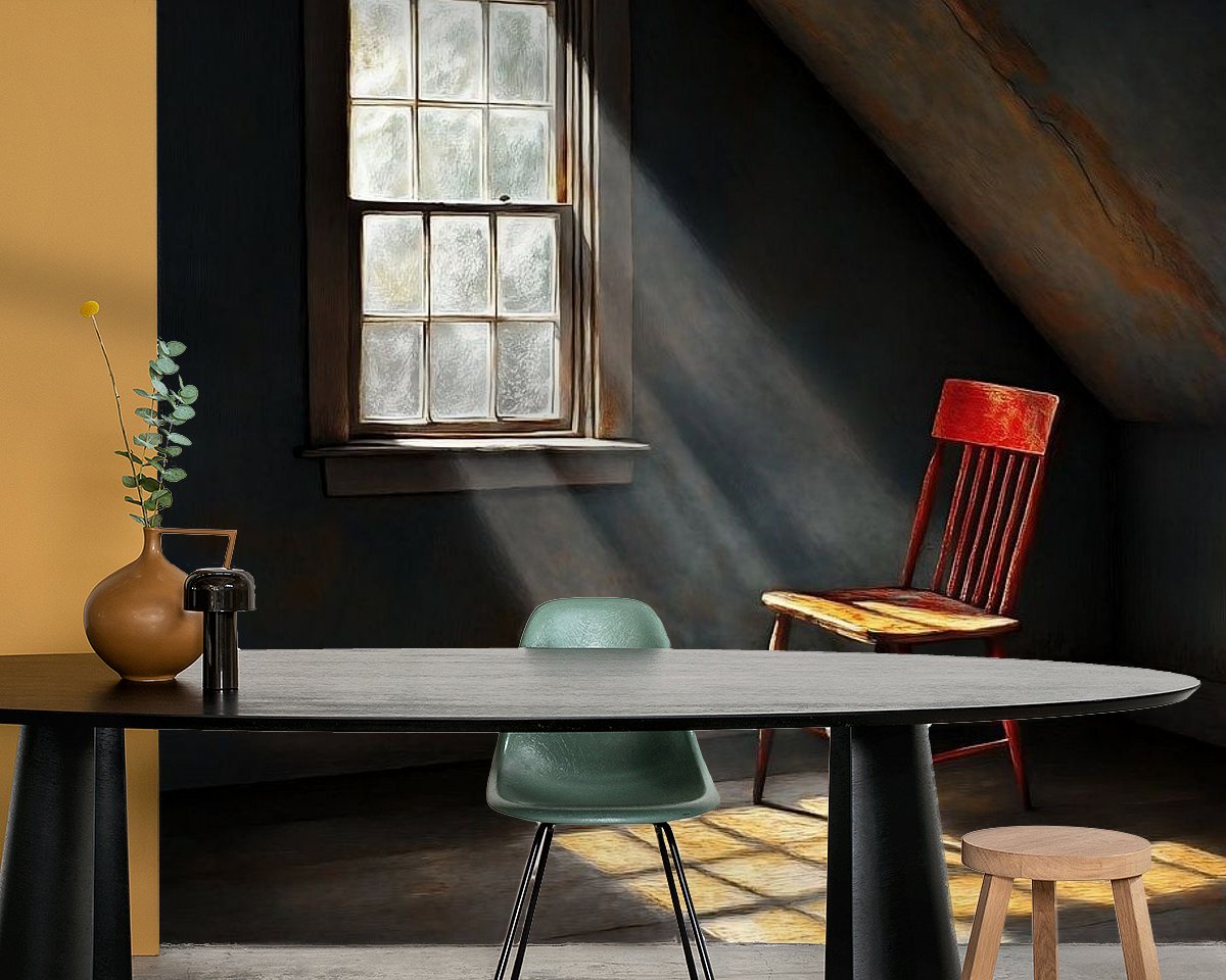 Voorbeeld van het werk in een kamer