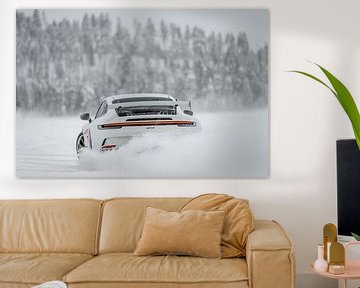 Porsche 992 GT3 in een drift van Bas Fransen