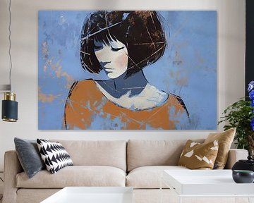 Vrouwenportret | Blue Mood Echo van De Mooiste Kunst