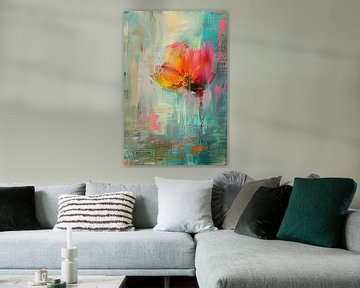 Abstract Bloemen van Abstract Schilderij