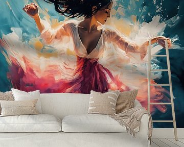 Tanzende Unterwasserflamme