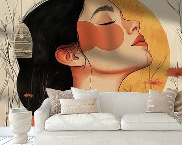 Voorbeeld van het werk in een kamer