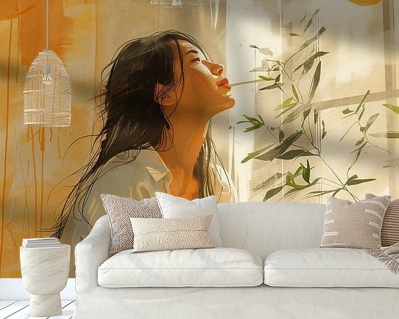 Voorbeeld van het werk in een kamer