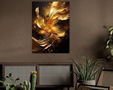 Abstract gouden bloem