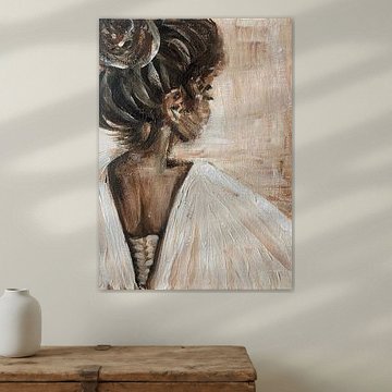 Frau mit elegantem Dutt Gemälde