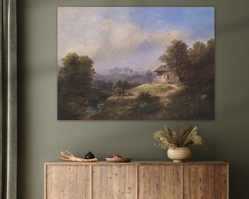 Franz Barbarini, Paysage au Tyrol du Sud, 1868 sur Atelier Liesjes