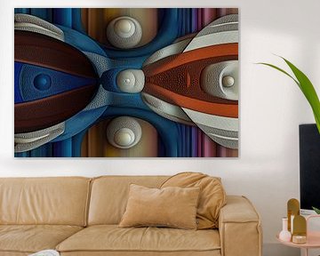 Abstract-Geometric shapes in 3D + line art