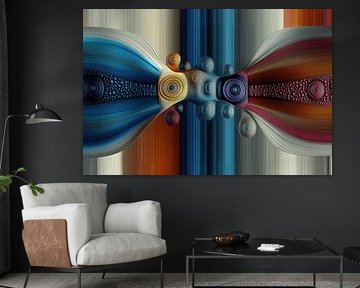 Abstract-Geometric shapes in 3D + line art
