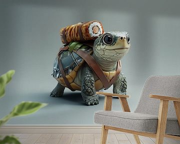 Happy Sushi Turtle by Sander van der Torren