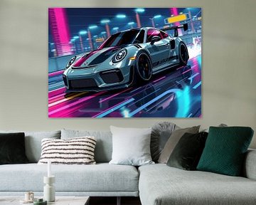 Porsche 911 GT3 RS Grijs met zwarte strepen van MIROKKU