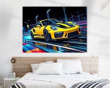 Porsche 911 GT3 RS Geel met zwarte strepen van MIROKKU