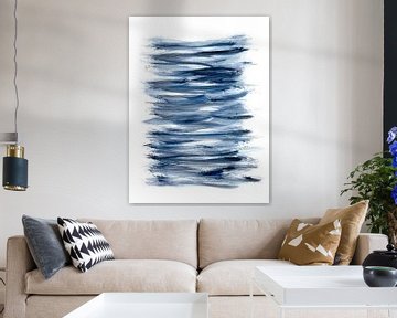 Gewoon Indigo 2 | Minimalistisch Aquarel van Menega Sabidussi
