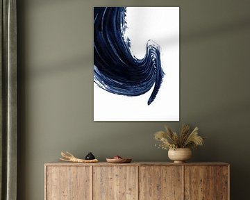 Gewoon Indigo 4 | Minimalistisch Aquarel van Menega Sabidussi