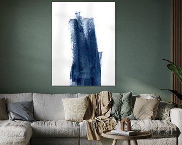 Just Indigo 6 | Minimalist Watercolor by Menega Sabidussi