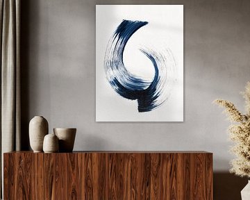 Strokes 17 | Indigo Brushstrokes by Menega Sabidussi