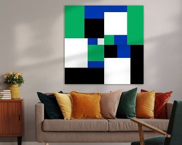 Composition in green, blue, black and white by Wim van Amelsfoort