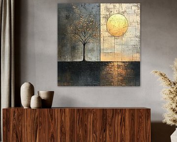 Moonlit Gold Bloom by Art Whims