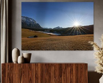 De laatste zonnestralen op de Karwendel van Christina Bauer Photos