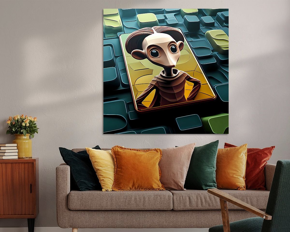 Voorbeeld van het werk in een kamer