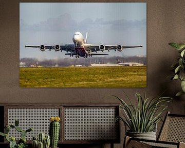 Emirates airlines airbus a380 take off van Arthur Bruinen