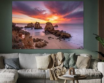Zonsoopkomst in de Algarve, Portugal van Adelheid Smitt