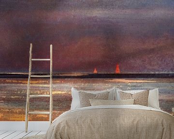 Red sails in the sunset van Ger Veuger