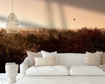 Flying Silence Autumn atmosphere over a Misty Forest by Femke Ketelaar