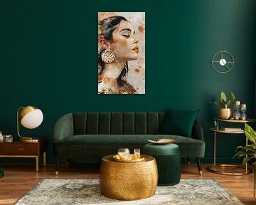 Profiel portret van serene vrouw met gesloten ogen.