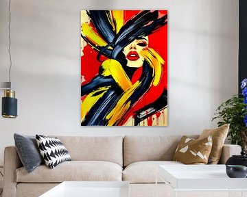 The Fire Within - An Abstract Journey in Black, Red, and Gold