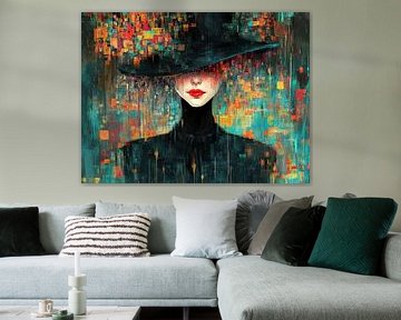 Frau Rot | Frau Hut von Kunst Laune