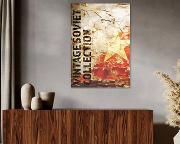 Vintage Sovjet Collectie reclameposter 70s retro grunge stijl illustratie van Animaflora PicsStock