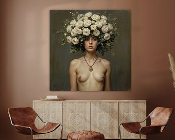 Vrouw met Boeket van The Nudes Gallery