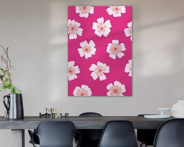 Lebendiges Blumenmuster auf hellrosa Hintergrund von Studio DZW