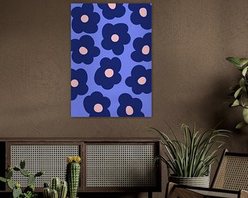 Fleurs minimalistes en bleu