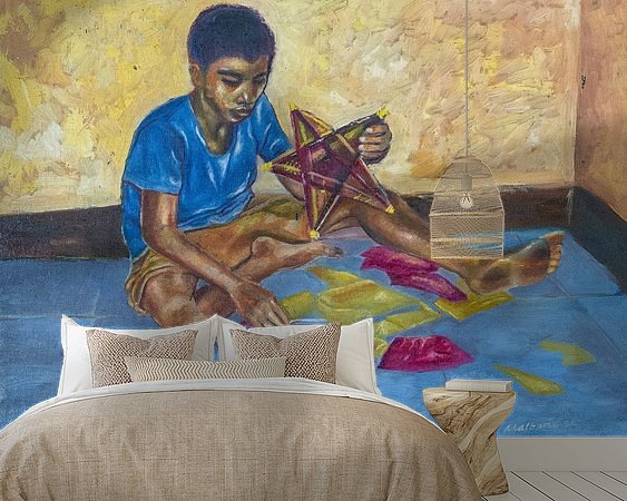 Voorbeeld van het werk in een kamer