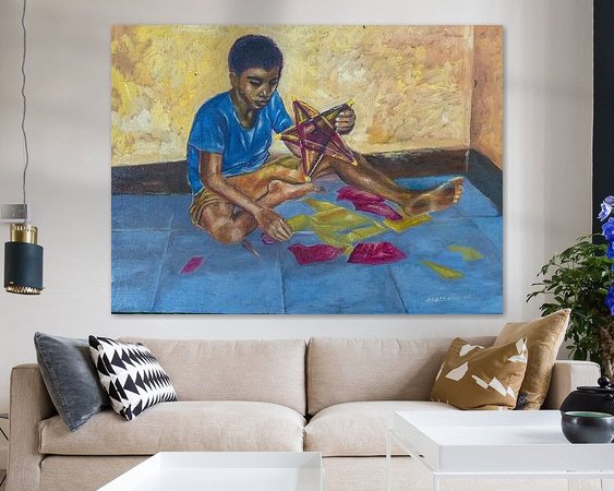 Voorbeeld van het werk in een kamer