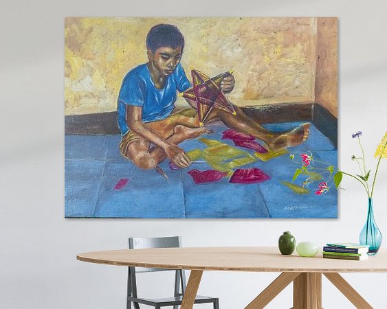 Voorbeeld van het werk in een kamer