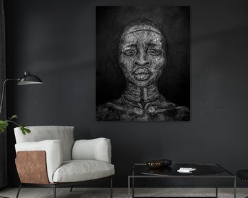 Porträt Afrikanischer Krieger von Tjule