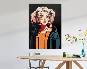 Creatieve Anime Wanddecoratie | Meisjes 37 van Ramy Salah Hefny