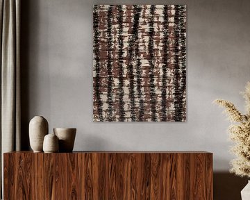 Wit, bruin, zwart. Retro jaren 70 patroon. Minimalistische woondecoratie. van Dina Dankers
