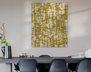 Mosterdgeel. Retro jaren 70 patroon. Minimalistische woondecoratie. van Dina Dankers