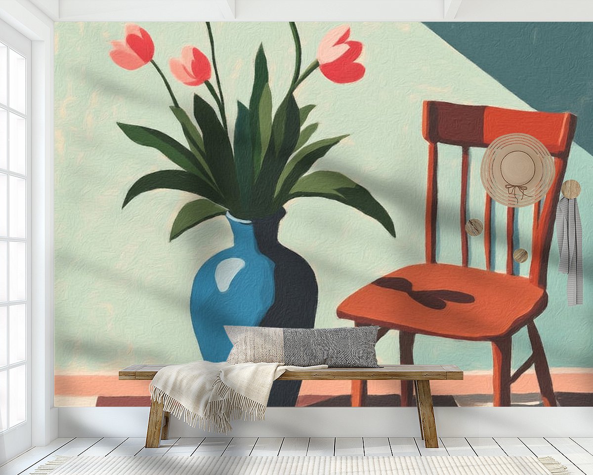 Voorbeeld van het werk in een kamer