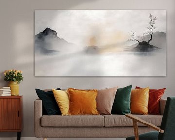 ZEN Kunst schilderij: Serene ochtendmist van Studio Pieternel