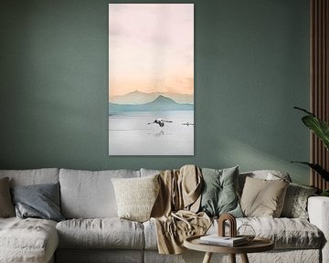 ZEN Art Triptyque (2) : paysage de montagne japonais