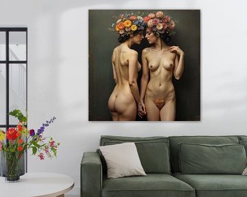 Femmes avec bouquet sur The Nudes Gallery