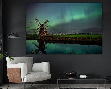 Noorderlicht boven Groningen van Karin Engelkes