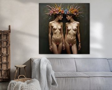 Femmes avec bouquet sur The Nudes Gallery