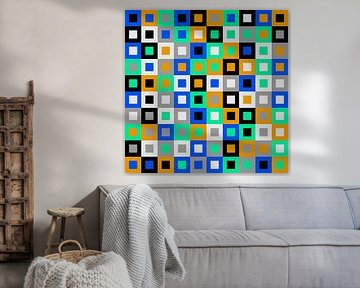 200 vierkanten (groen, blauw, oranje))