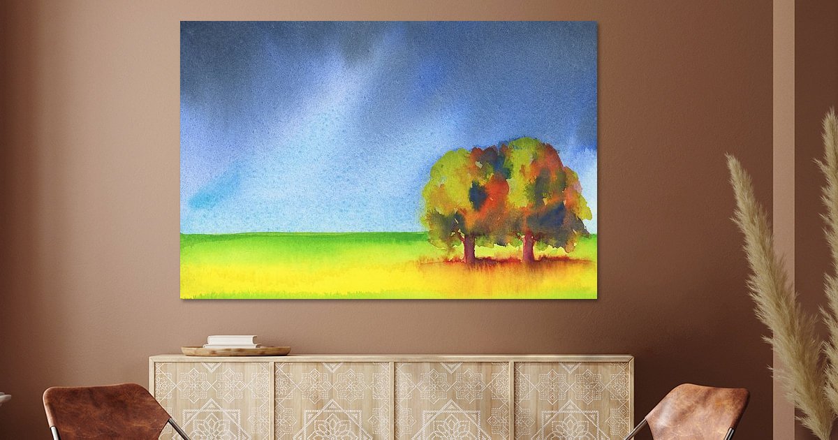 Zwei Herbstbäume von Karen Kaspar auf ArtFrame, Leinwand, Poster und mehr | Art Heroes