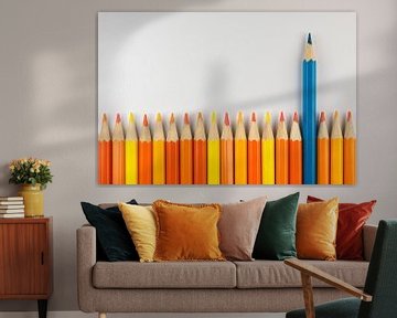 Collectie van bont gekleurde potloden